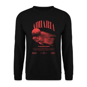 Flowerhorn Cichlid Fish Keeper Streetwear - Unisex Pullover - Schwarz - Vorne - Alina (178cm) & Michal (187cm)