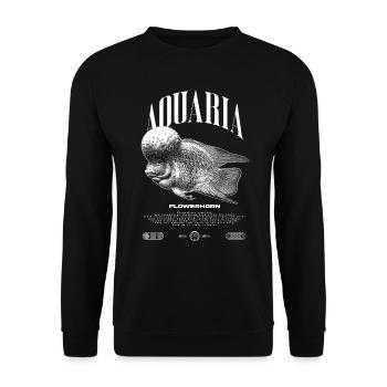Flowerhorn Cichlid Fish Keeper Streetwear - Unisex Pullover - Schwarz - Vorne - Alina (178cm) & Michal (187cm)