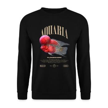 Flowerhorn Cichlid Fish Keeper Streetwear - Unisex Pullover - Schwarz - Vorne - Alina (178cm) & Michal (187cm)