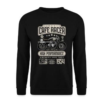 Cafe Racer Motorcycle Birthday Biker Born 1954 - Unisex Sweatshirt - black - Front - Alina (178cm) & Michal (187cm)