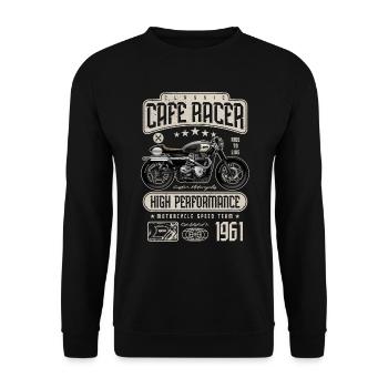 Cafe Racer Moto Anniversaire Motard Né en 1961 - Sweat-shirt Unisexe - noir - Devant - Alina (178cm) & Michal (187cm)