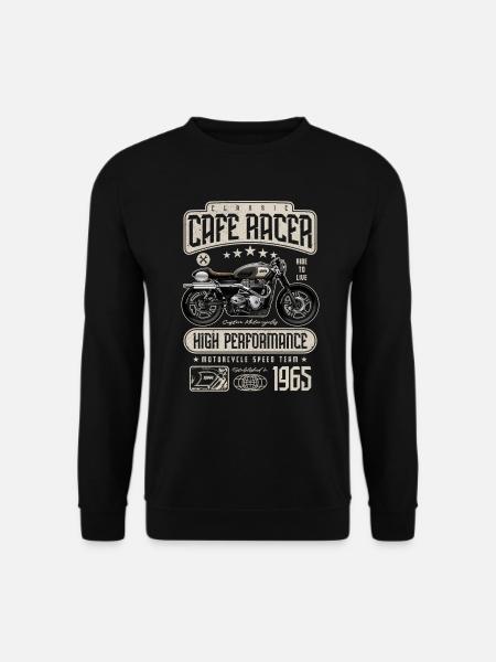 Cafe Racer Moto Anniversaire Motard Né en 1965 - Sweat-shirt Unisexe - noir