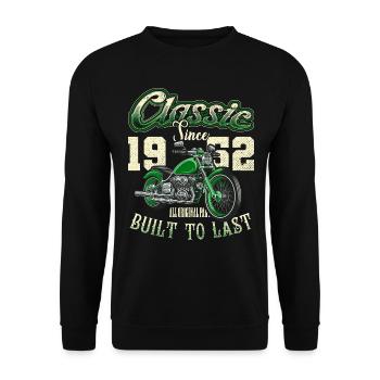 Motorcycle Bikers Motorbike Birthday Born In 1952 - Unisex Sweatshirt - black - Front - Alina (178cm) & Michal (187cm)