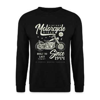 Moto Vintage Motards Moto Anniversaire 1944 - Sweat-shirt Unisexe - noir - Devant - Alina (178cm) & Michal (187cm)