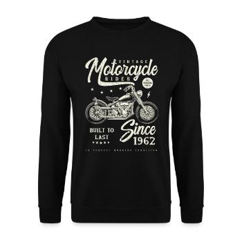 Vintage Motorcycle Bikers Motorbike Birthday 1962 - Unisex Sweatshirt - black - Front - Alina (178cm) & Michal (187cm)