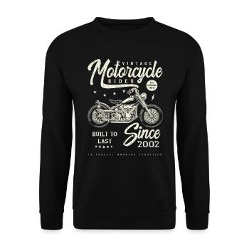 Vintage Motorcycle Bikers Motorbike Birthday 2002 - Unisex Sweatshirt - black - Front - Alina (178cm) & Michal (187cm)