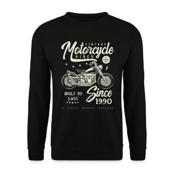 Moto Vintage Motards Moto Anniversaire 1990 - Sweat-shirt Unisexe - noir - Devant - Alina (178cm) & Michal (187cm)
