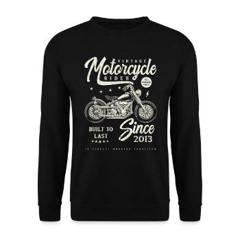 Vintage Motorcycle Bikers Motorbike Birthday 2013 - Unisex Sweatshirt - black - Front - Alina (178cm) & Michal (187cm)