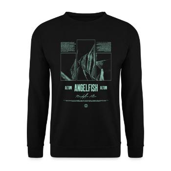 Altum Kaiserfisch Buntbarsch Aquarium Fischhalter - Unisex Pullover - Schwarz - Vorne - Alina (178cm) & Michal (187cm)