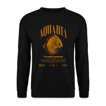 Diskus Cichlid Fish Keeper Moderne Streetwear - Unisex Pullover - Schwarz - Vorne - Alina (178cm) & Michal (187cm)