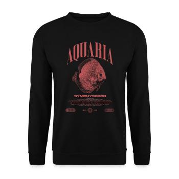 Diskus Cichlid Fish Keeper Moderne Streetwear - Unisex Pullover - Schwarz - Vorne - Alina (178cm) & Michal (187cm)