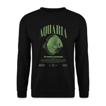 Discus Cichlidé Fish Keeper Moderne Streetwear - Sweat-shirt Unisexe - noir - Devant - Alina (178cm) & Michal (187cm)
