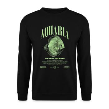 Diskus Cichlid Fish Keeper Moderne Streetwear - Unisex Pullover - Schwarz - Vorne - Alina (178cm) & Michal (187cm)