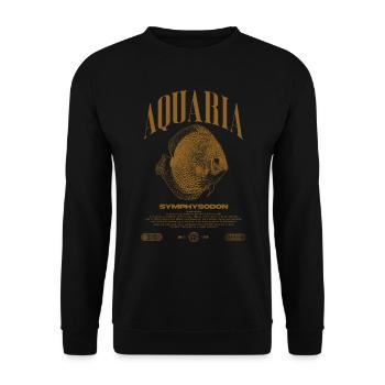Diskus Cichlid Fish Keeper Moderne Streetwear - Unisex Pullover - Schwarz - Vorne - Alina (178cm) & Michal (187cm)