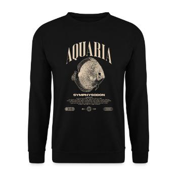 Discus Cichlidé Fish Keeper Moderne Streetwear - Sweat-shirt Unisexe - noir - Devant - Alina (178cm) & Michal (187cm)