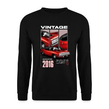 I'm Not Old I'm Vintage Classic Car Born In 2016 - Unisex Sweatshirt - black - Front - Alina (178cm) & Michal (187cm)