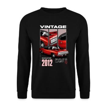 I'm Not Old I'm Vintage Classic Car Born In 2012 - Unisex Sweatshirt - black - Front - Alina (178cm) & Michal (187cm)