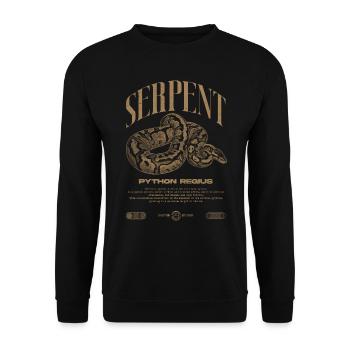 Ball Python Modern Reptile Keeper Streetwear - Unisex Sweatshirt - black - Front - Alina (178cm) & Michal (187cm)