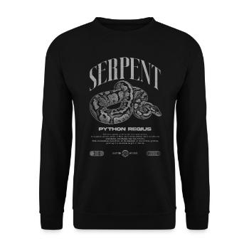 Ball Python Modern Reptile Keeper Streetwear - Unisex Sweatshirt - black - Front - Alina (178cm) & Michal (187cm)