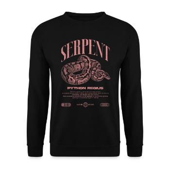 Ball Python Moderne Reptilienwärter Streetwear - Unisex Pullover - Schwarz - Vorne - Alina (178cm) & Michal (187cm)