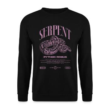 Ball Python Moderne Reptilienwärter Streetwear - Unisex Pullover - Schwarz - Vorne - Alina (178cm) & Michal (187cm)