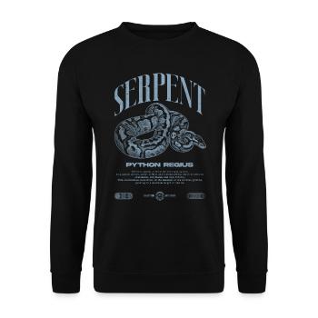 Ball Python Modern Reptile Keeper Streetwear - Unisex Sweatshirt - black - Front - Alina (178cm) & Michal (187cm)