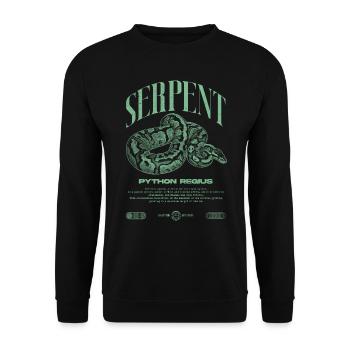 Ball Python Modern Reptile Keeper Streetwear - Unisex Sweatshirt - black - Front - Alina (178cm) & Michal (187cm)