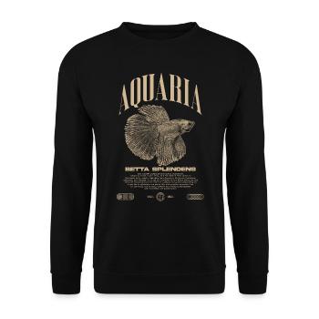Betta Fish Keeper Modern Streetwear - Unisex Sweatshirt - black - Front - Alina (178cm) & Michal (187cm)
