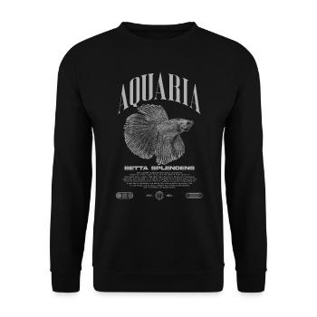 Betta Fish Keeper Modern Streetwear - Unisex Sweatshirt - black - Front - Alina (178cm) & Michal (187cm)