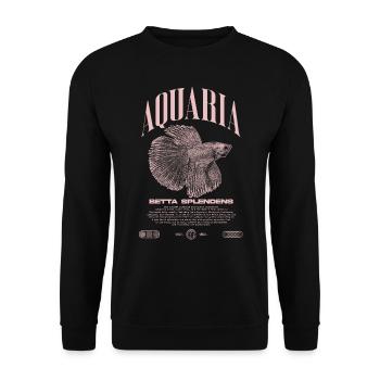 Betta Fish Keeper Modern Streetwear - Unisex Sweatshirt - black - Front - Alina (178cm) & Michal (187cm)
