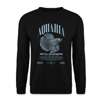 Betta Fish Keeper Modern Streetwear - Unisex Sweatshirt - black - Front - Alina (178cm) & Michal (187cm)