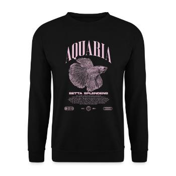 Betta Fish Keeper Modern Streetwear - Unisex Sweatshirt - black - Front - Alina (178cm) & Michal (187cm)