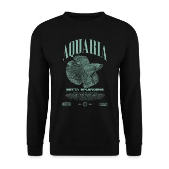 Betta Fish Keeper Modern Streetwear - Unisex Sweatshirt - black - Front - Alina (178cm) & Michal (187cm)