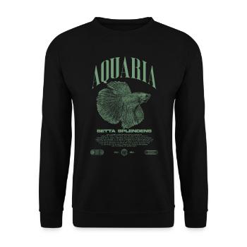 Betta Fish Keeper Modern Streetwear - Unisex Sweatshirt - black - Front - Alina (178cm) & Michal (187cm)