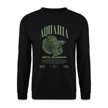 Betta Fish Keeper Modern Streetwear - Unisex Sweatshirt - black - Front - Alina (178cm) & Michal (187cm)
