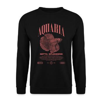 Betta Fish Keeper Modern Streetwear - Unisex Sweatshirt - black - Front - Alina (178cm) & Michal (187cm)