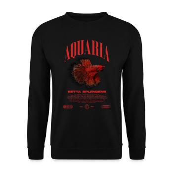 Betta Fish Keeper Modern Streetwear - Unisex Sweatshirt - black - Front - Alina (178cm) & Michal (187cm)