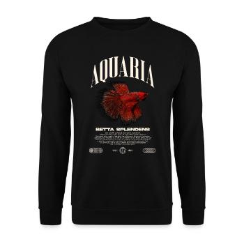 Betta Fish Keeper Modern Streetwear - Unisex Sweatshirt - black - Front - Alina (178cm) & Michal (187cm)
