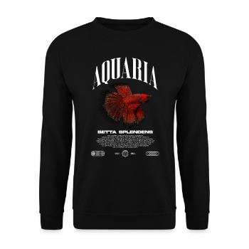 Betta Fish Keeper Modern Streetwear - Unisex Sweatshirt - black - Front - Alina (178cm) & Michal (187cm)