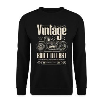 Vintage Motorcycle Bikers Motorbike Birthday 2016 - Unisex Sweatshirt - black - Front - Alina (178cm) & Michal (187cm)