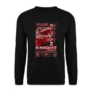 Cuban Knight Anole Reptile Keeper Lizard - Unisex Sweatshirt - black - Front - Alina (178cm) & Michal (187cm)
