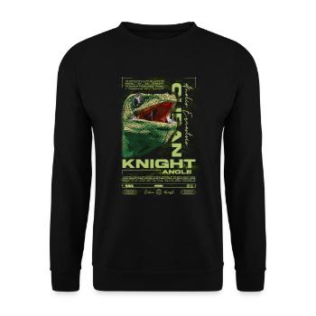 Cuban Knight Anole Reptile Keeper Lizard - Unisex Sweatshirt - black - Front - Alina (178cm) & Michal (187cm)