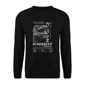 Cuban Knight Anole Reptile Keeper Lizard - Unisex Sweatshirt - black - Front - Alina (178cm) & Michal (187cm)
