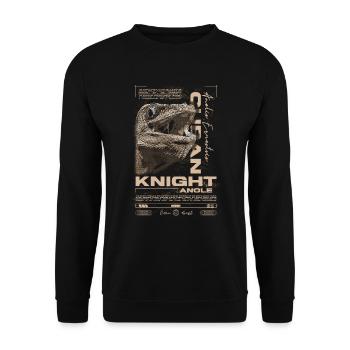 Cuban Knight Anole Reptile Keeper Lizard - Unisex Sweatshirt - black - Front - Alina (178cm) & Michal (187cm)