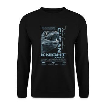 Cuban Knight Anole Reptile Keeper Lizard - Unisex Sweatshirt - black - Front - Alina (178cm) & Michal (187cm)