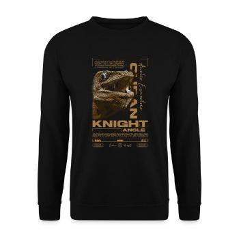 Cuban Knight Anole Reptile Keeper Lizard - Unisex Sweatshirt - black - Front - Alina (178cm) & Michal (187cm)