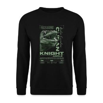 Cuban Knight Anole Reptile Keeper Lizard - Unisex Sweatshirt - black - Front - Alina (178cm) & Michal (187cm)