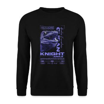 Cuban Knight Anole Reptile Keeper Lizard - Unisex Sweatshirt - black - Front - Alina (178cm) & Michal (187cm)