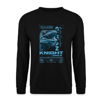 Cuban Knight Anole Reptile Keeper Lizard - Unisex Sweatshirt - black - Front - Alina (178cm) & Michal (187cm)