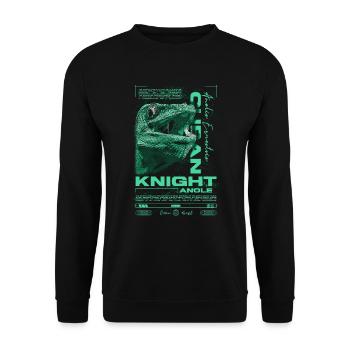 Cuban Knight Anole Reptile Keeper Lizard - Unisex Sweatshirt - black - Front - Alina (178cm) & Michal (187cm)